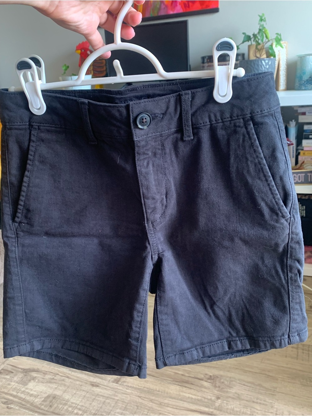 American Eagle Faded Black Khaki Bermuda Shorts